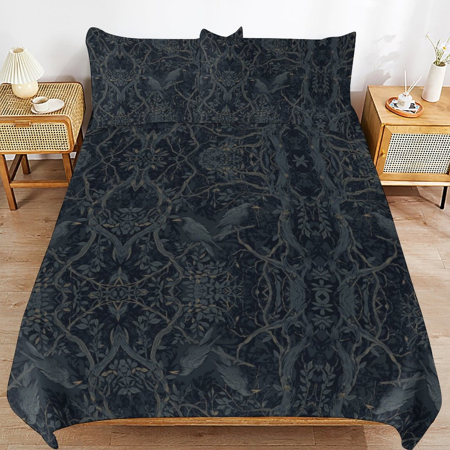 William Morris Inspired 3-Piece Bedding Set-90"x90"/ 229x229cm (Dual-sided Printing)