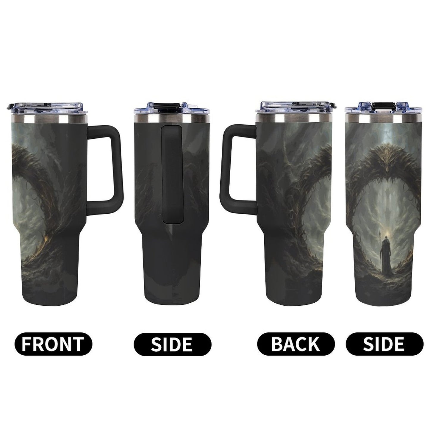 40oz Insulated Tumbler with Handle and Straw