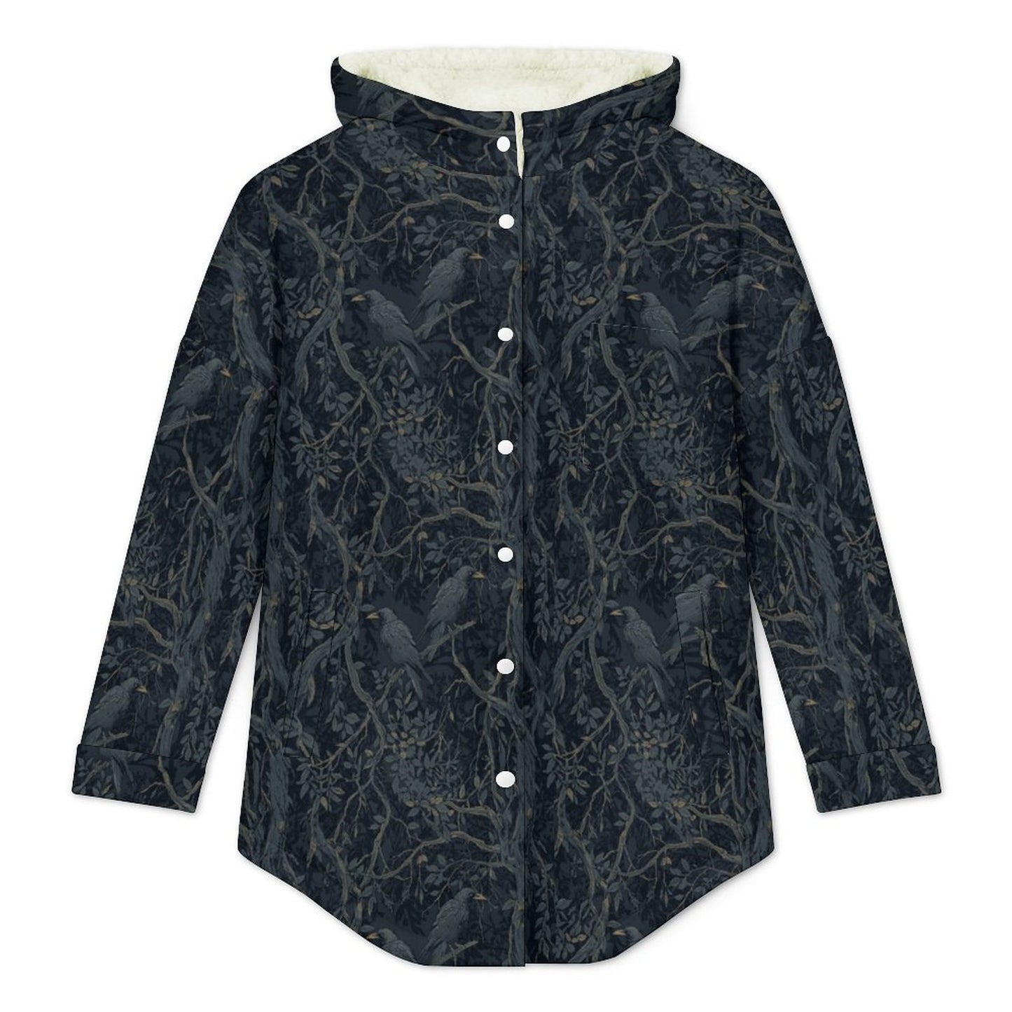 Willian Morris Inspired Crow Double-Layer Hooded Top - Gothic Apparel