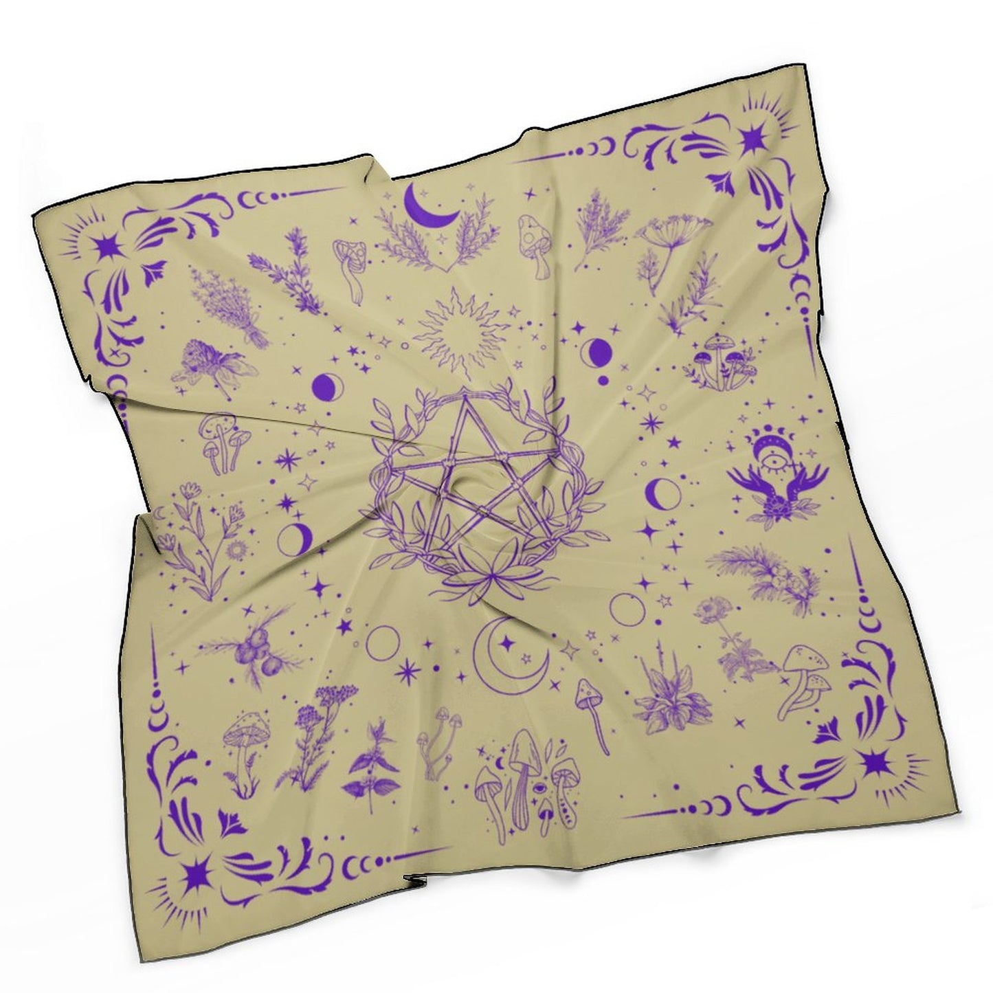 Witchy Herbs in Purple Women's Scarf NZ215