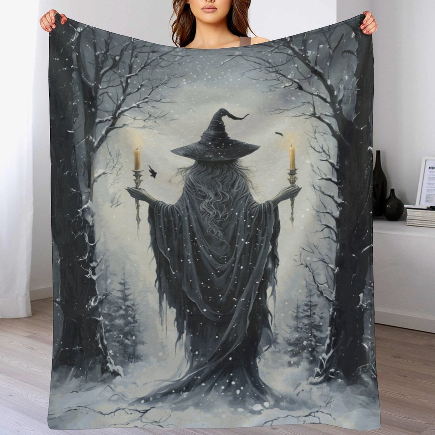 Winter Witch 280gsm Flannel Blanket-60"x80" (Dual-sided Printing)