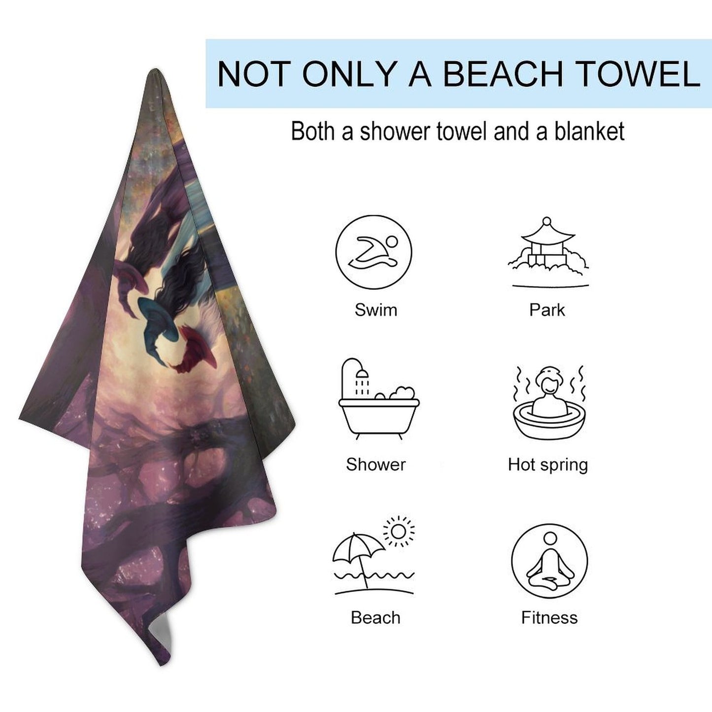 Sisterhood Witches Beach Towel for Adults (All-Over Printing)