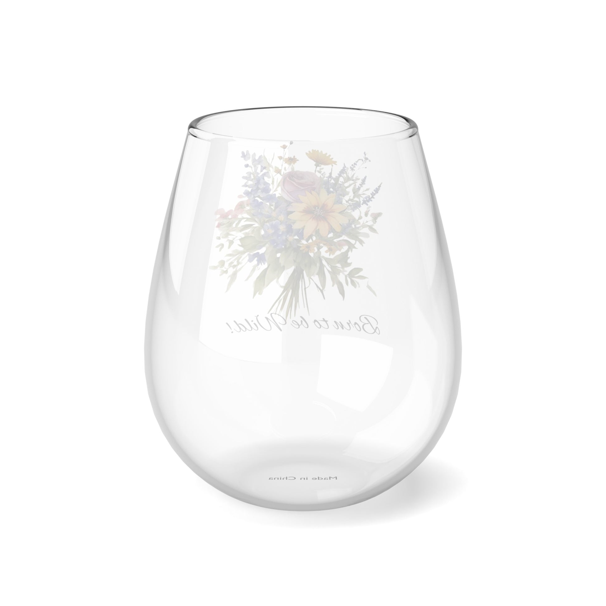 Born to be Wild wine glass, Wildflowers Stemless Wine Glass, 11.75oz - The Witchy Gypsy