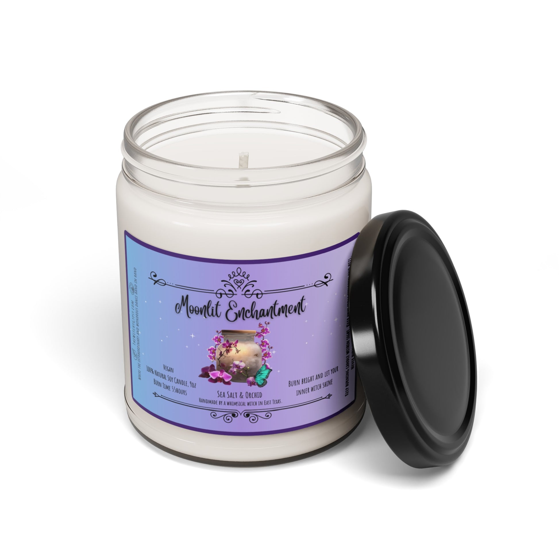 Moonlit Enchantment Candle, Vegan Scented Soy Candle, 9oz 55 hour - The Witchy Gypsy