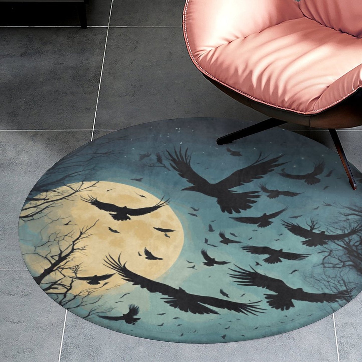 Round Coral Velvet Warm Floor Mat