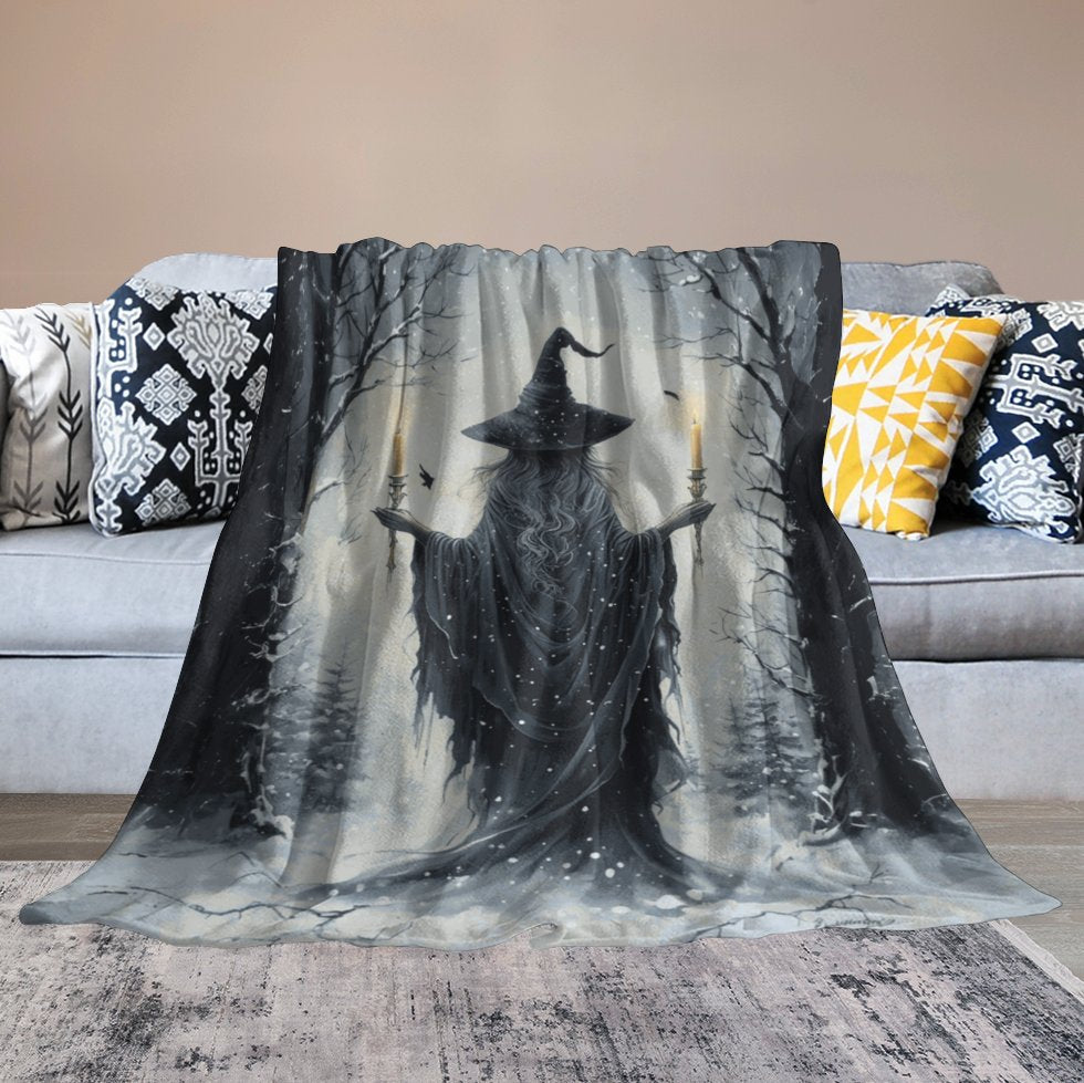 Winter Witch 280gsm Flannel Blanket-60"x80" (Dual-sided Printing)