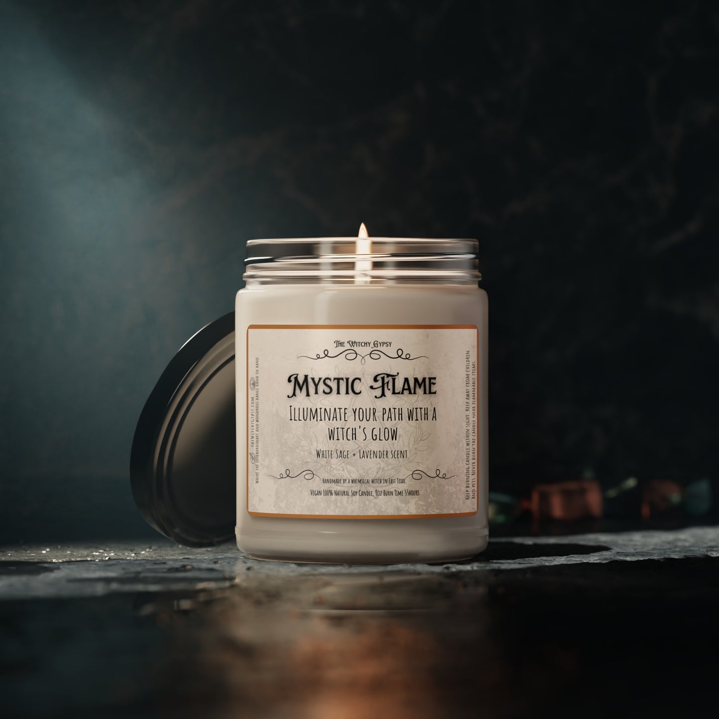 Mystic Flame Scented Soy Candle, 9oz Enchanted with captivating scents - The Witchy Gypsy