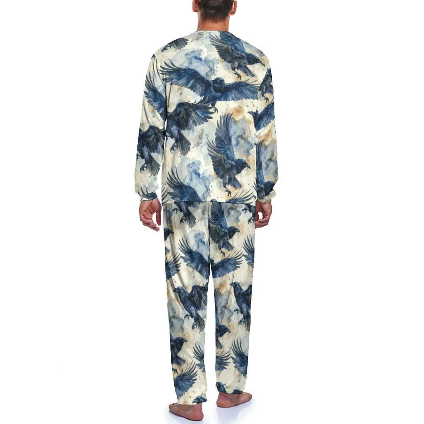 Crow's in Flight Men's Loungewear Set - Dark Academia Clothing