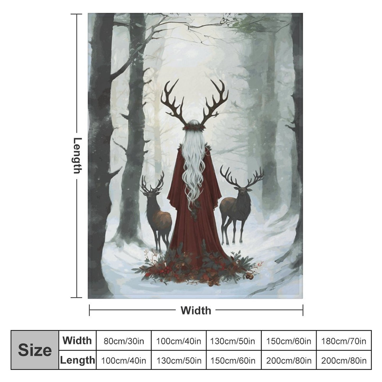 Winter Yule Forest 280gsm Flannel Blanket-60"x80" (Dual-sided Printing)