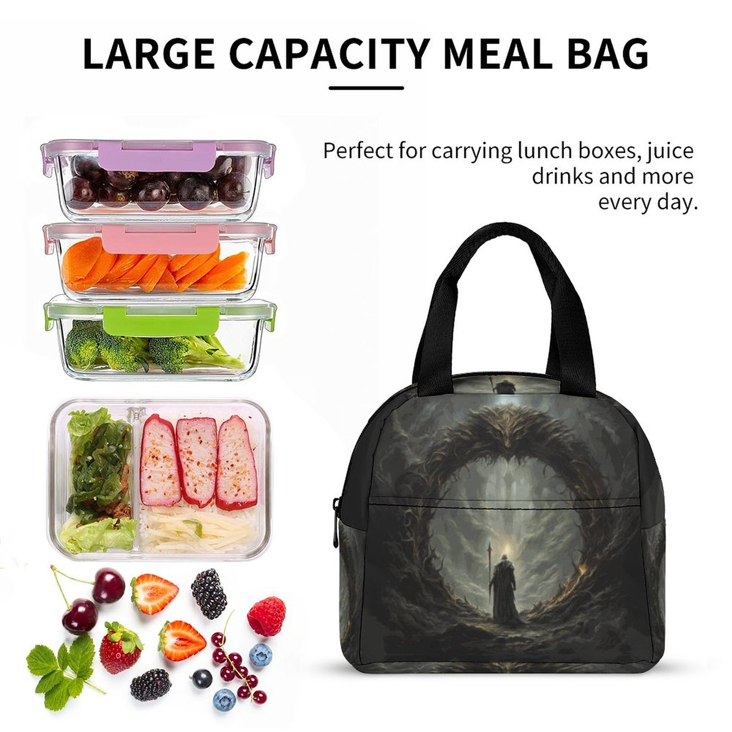 Insulated Lunch Bag with Pocket (All-Over Printing)