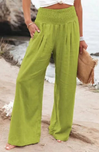  Autumn Casual Cotton Hemp High Waist Pants, Boho Linen Cotton Comfortable Pants