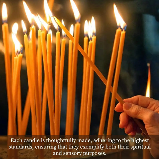 Beeswax Taper Candles, Church Prayer Smokeless Honey Scent Candles