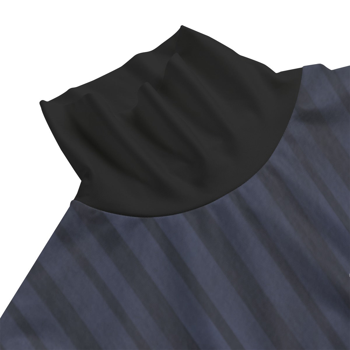 Close-up of black and blue fabric with a textured pattern