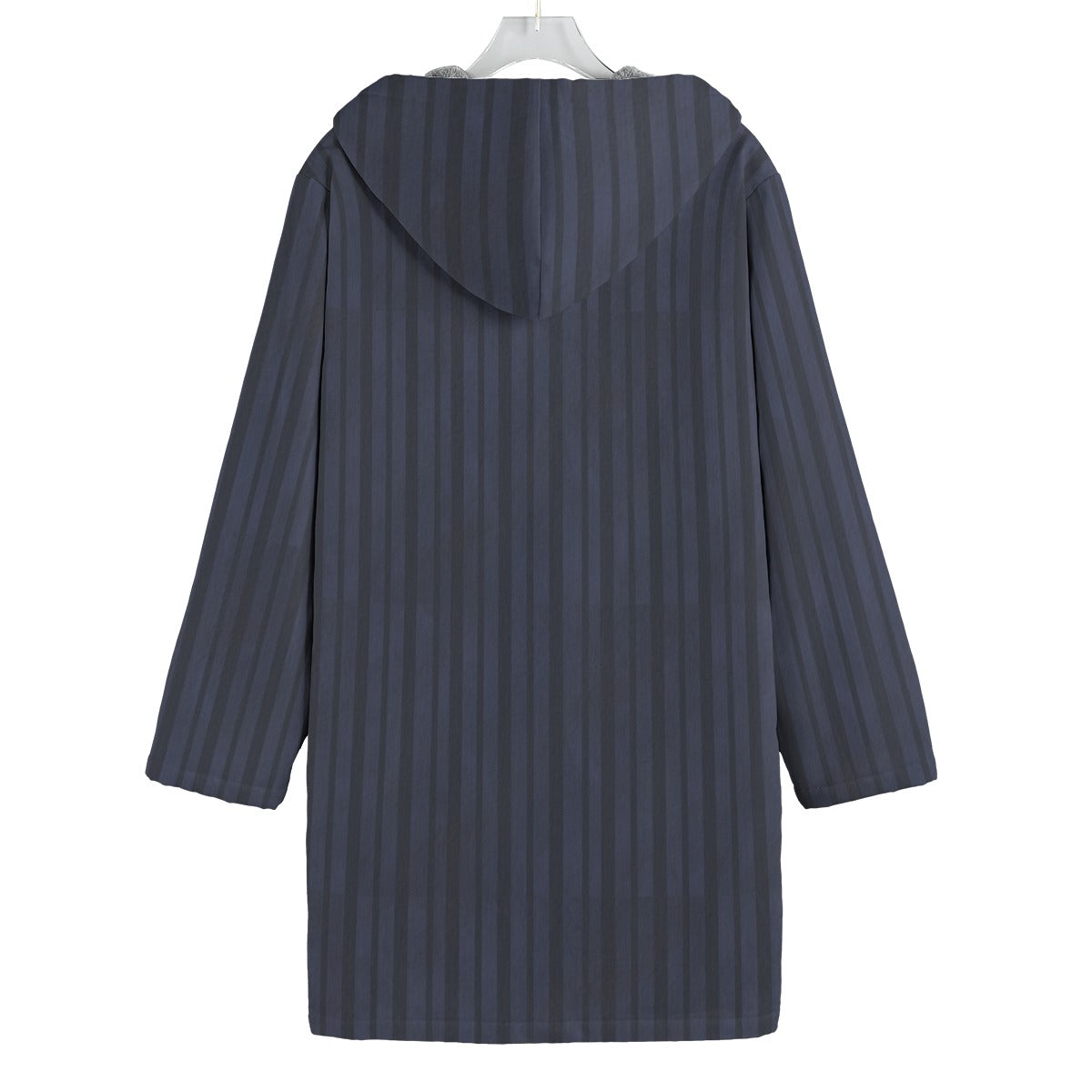 Navy raincoat on a white background