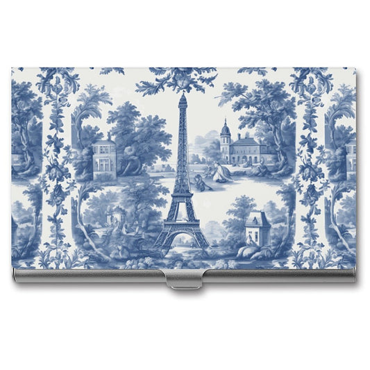 Blue and White French Toile Business Card Holder, Vintage French Design Cigarette