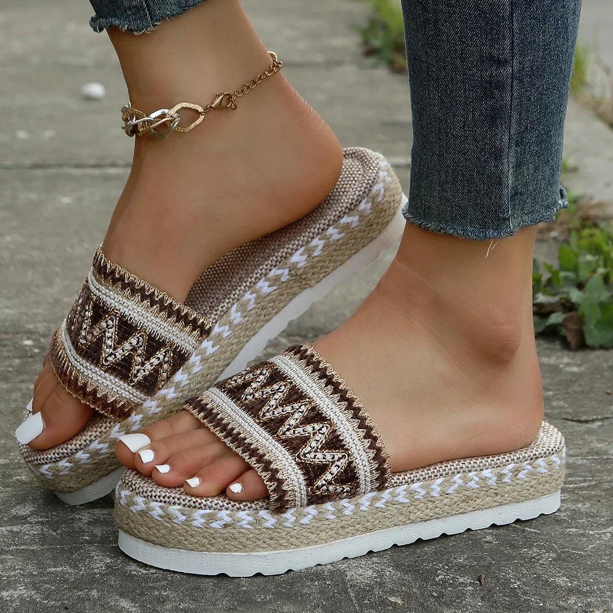 Bohemian Handmade Ladies Espadrilles, Summer Weave Boho Platform Shoes - The Witchy Gypsy