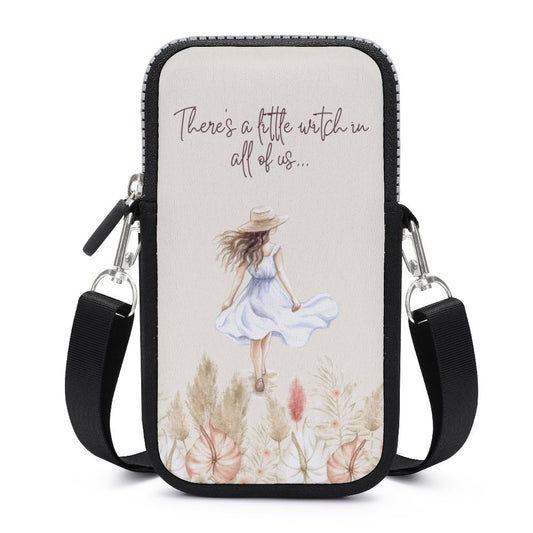 Boho Girl Cell Phone Crossbody Pouch, Personalized Crossbody Pouch