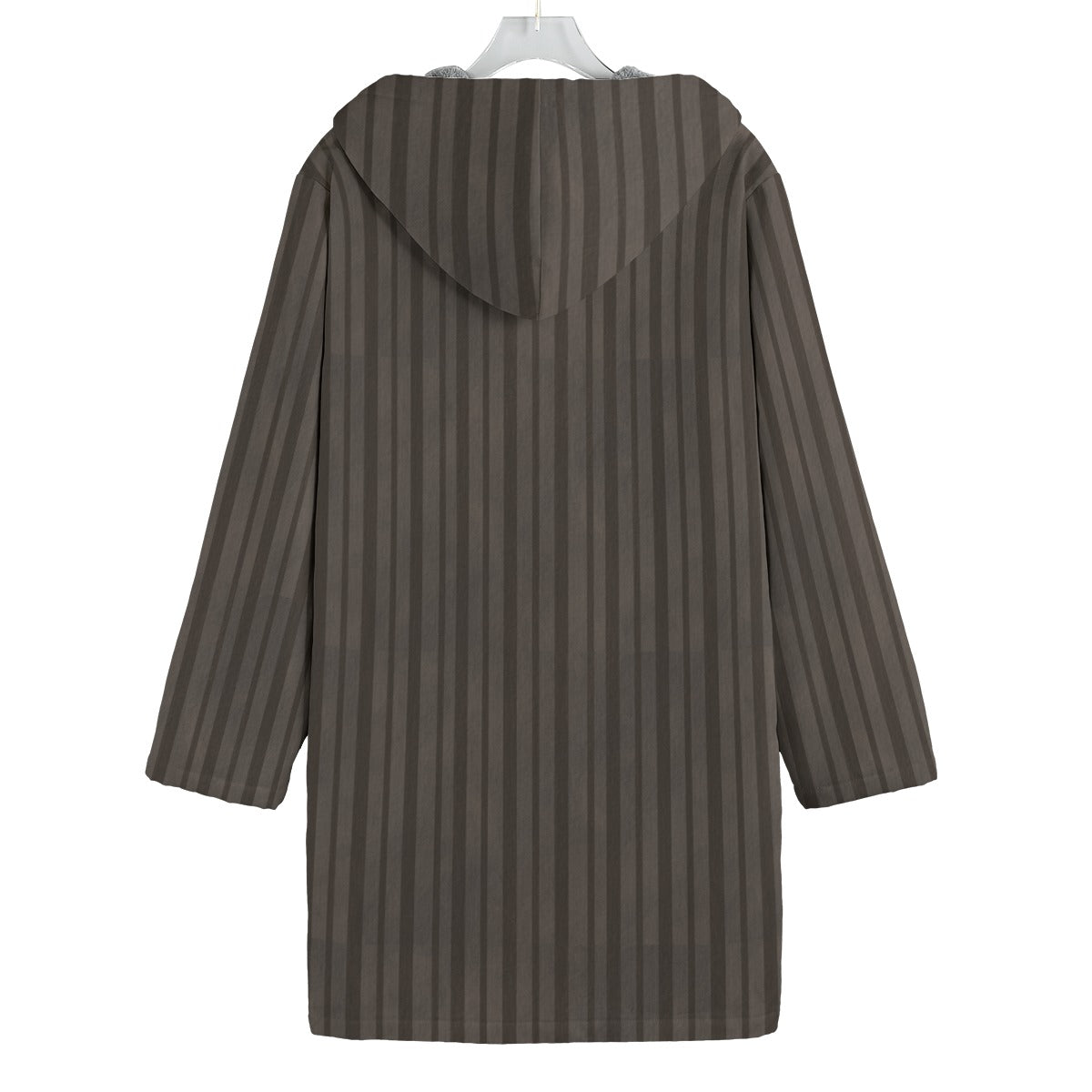 Brown raincoat with a hood on a white background
