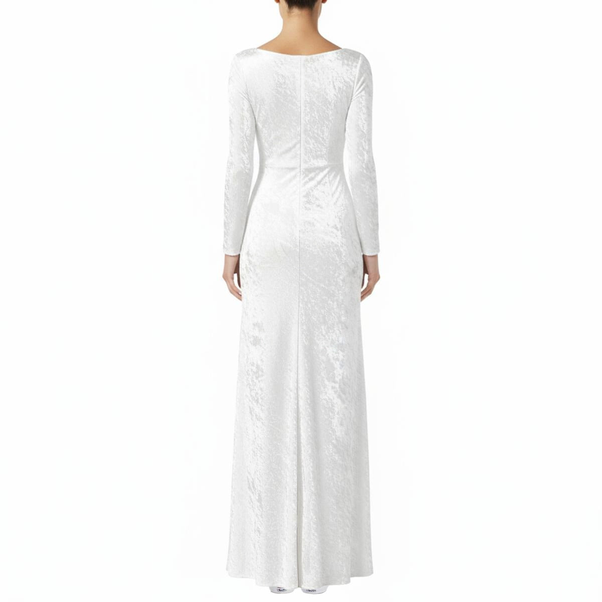 White long-sleeve dress on a white background