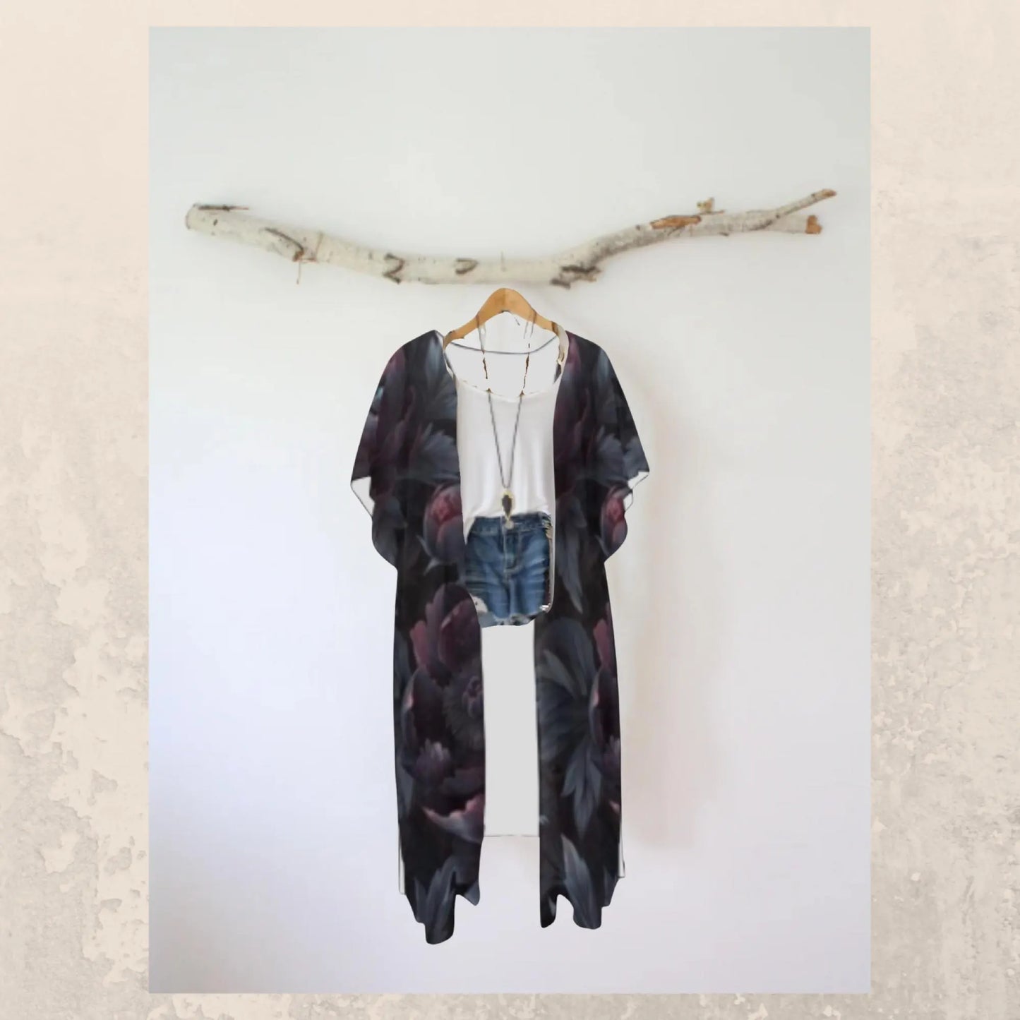 Chiffon Kimono Cover-Up: Dark Academia, Gothic Clothes