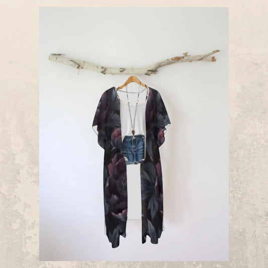 Chiffon Kimono Cover-Up: Dark Academia, Gothic Clothes
