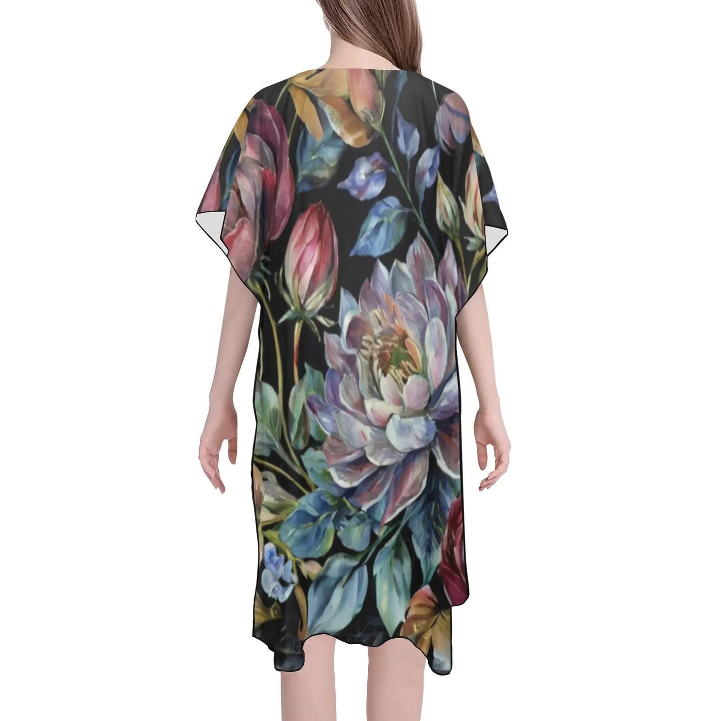Floral patterned dress on a white background