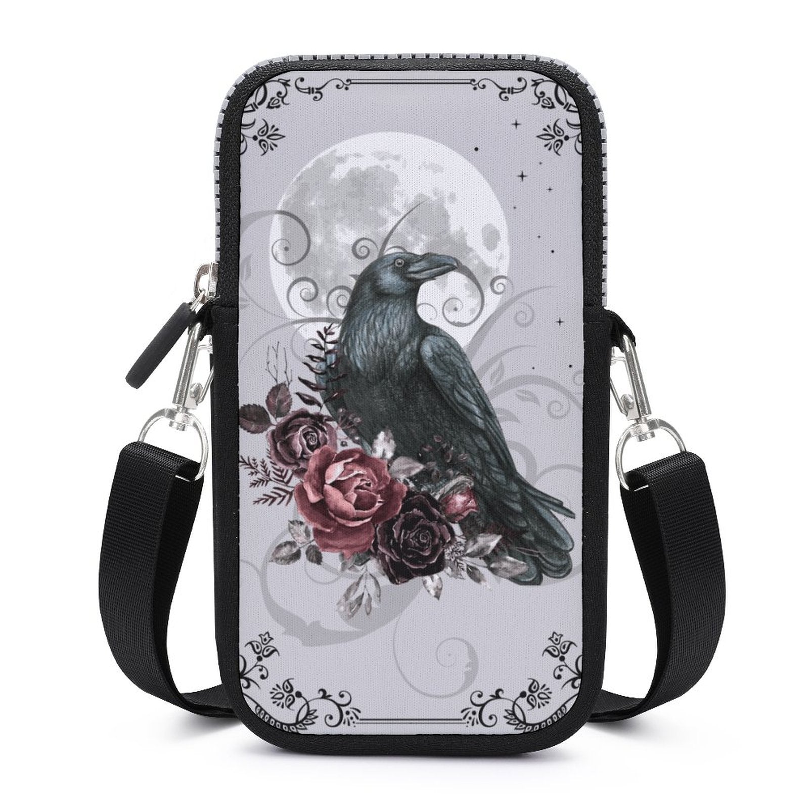 Crow Tarot Cell Phone Crossbody Pouch, A Witchcore Accessory Phone Purse