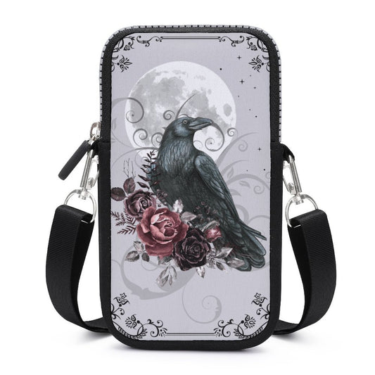 Crow Tarot Cell Phone Crossbody Pouch, A Witchcore Accessory Phone Purse