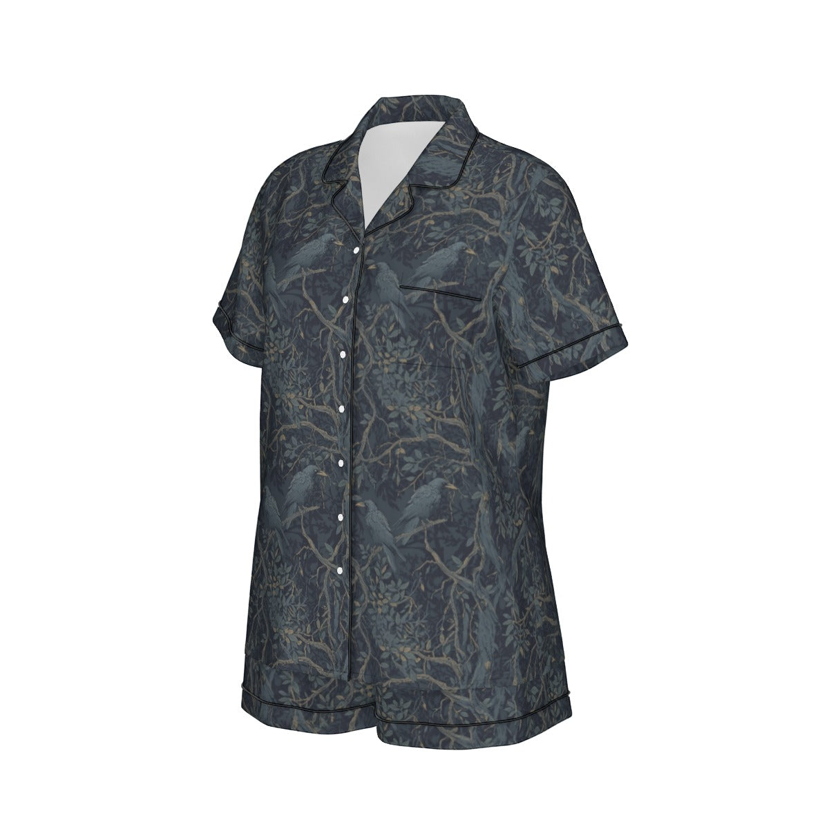 Short-sleeve shirt with a pattern on a white background