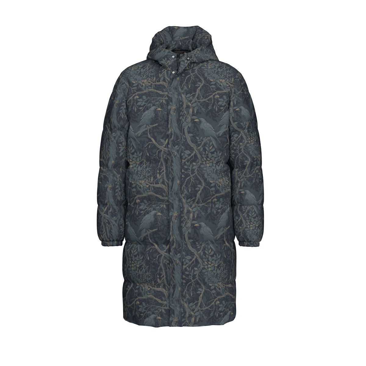 Long coat with a pattern on a white background