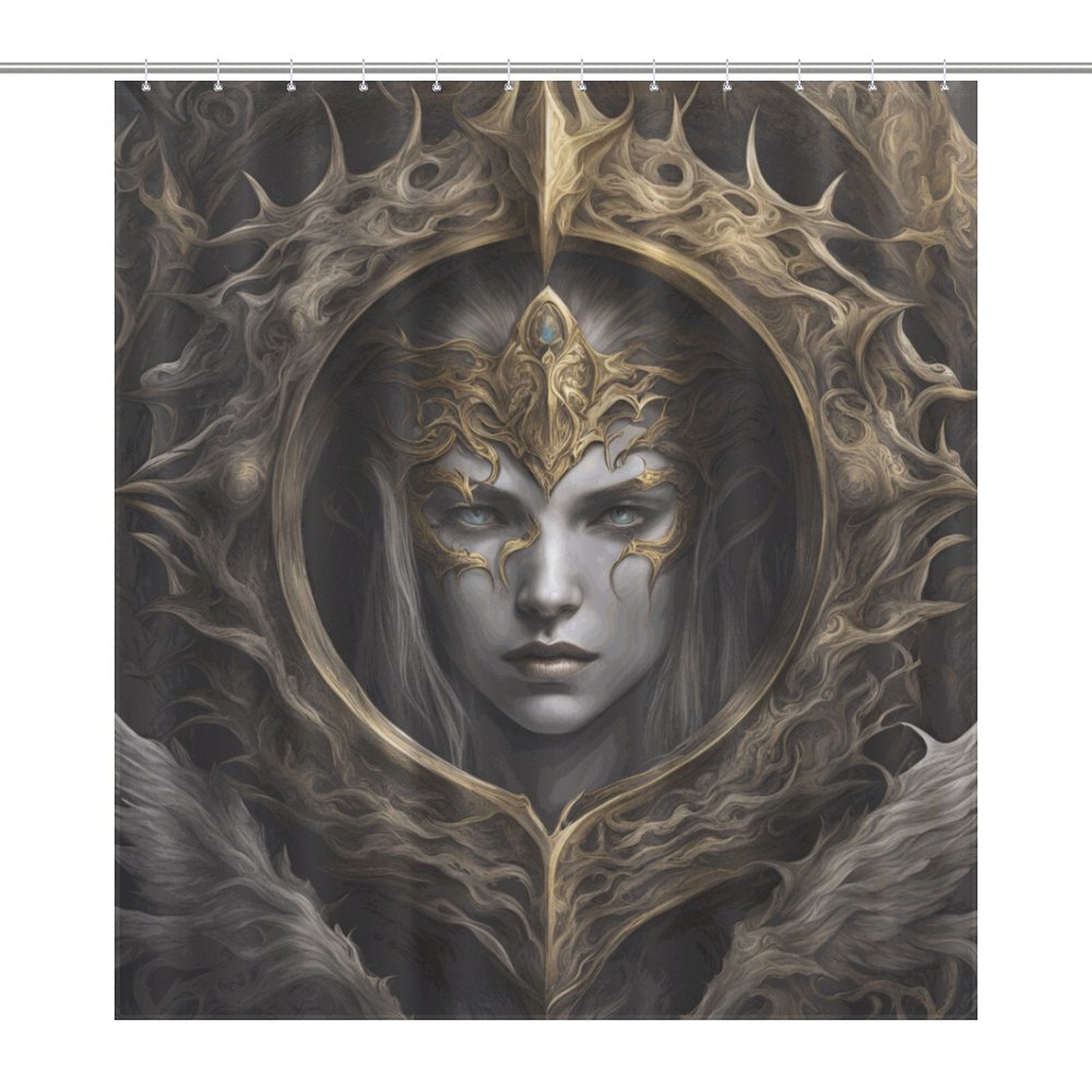 Elden Ring Queen Shower Curtain,witchy stuff winter solstice,moon goddess