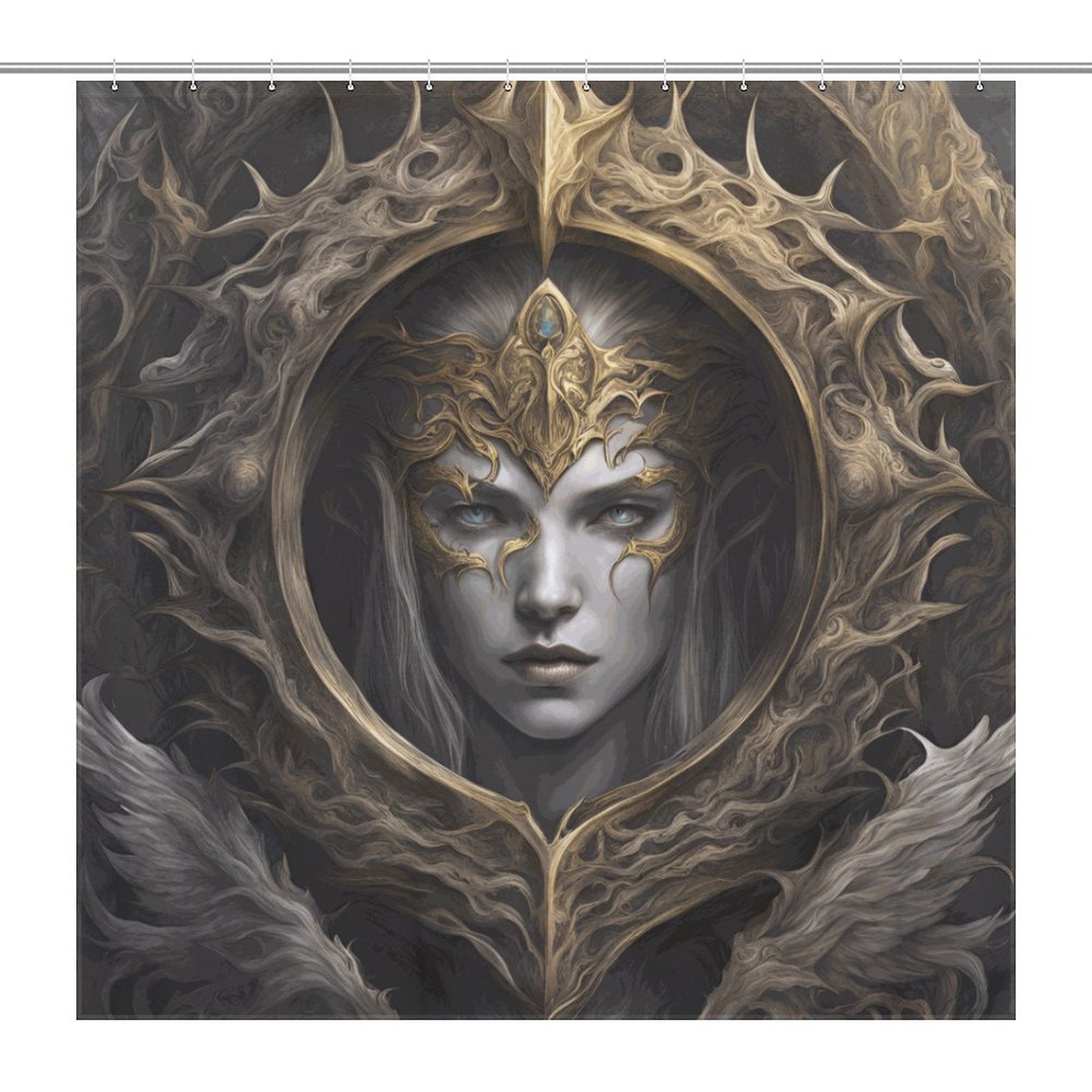 Elden Ring Queen Shower Curtain,witchy stuff winter solstice,moon goddess