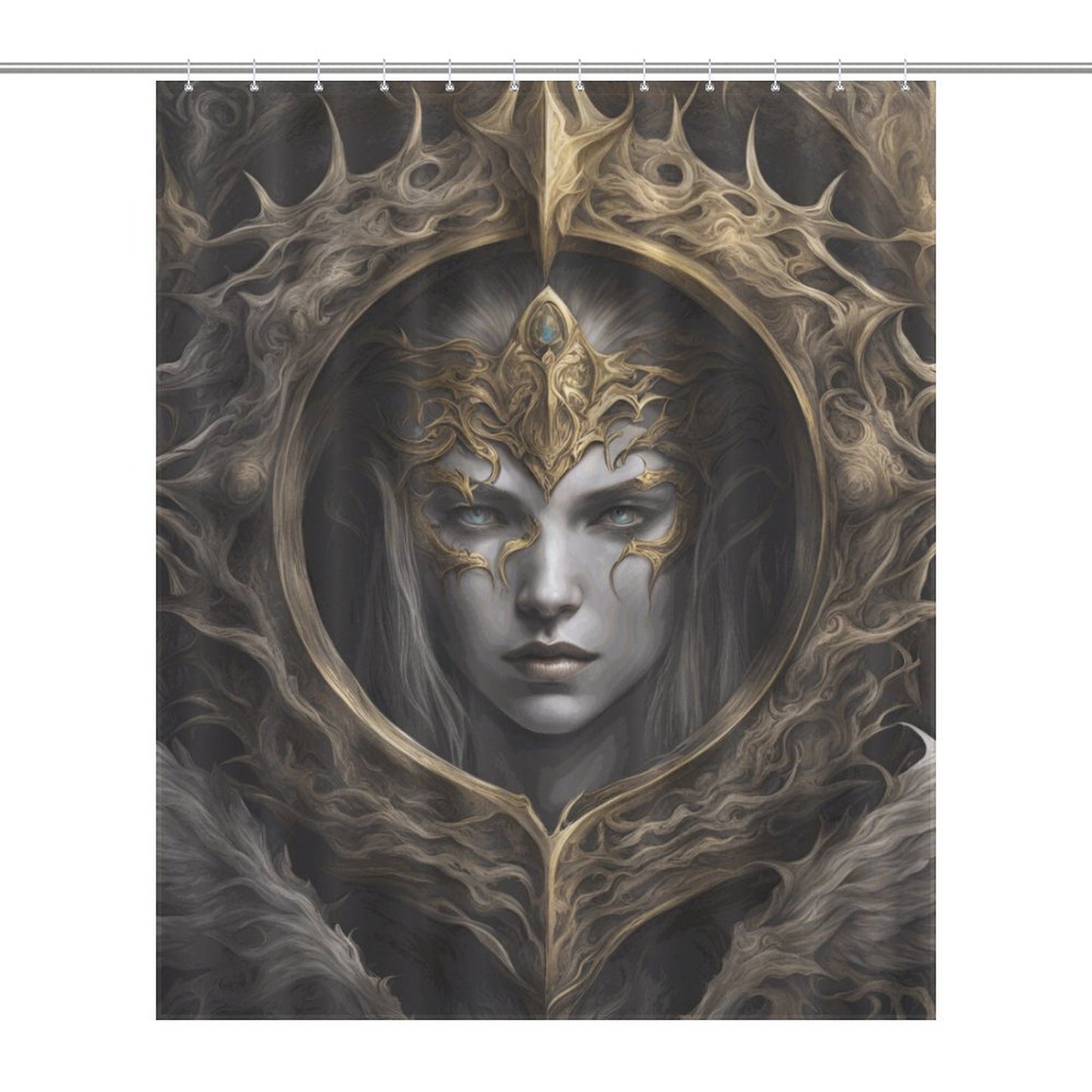 Elden Ring Queen Shower Curtain,witchy stuff winter solstice,moon goddess