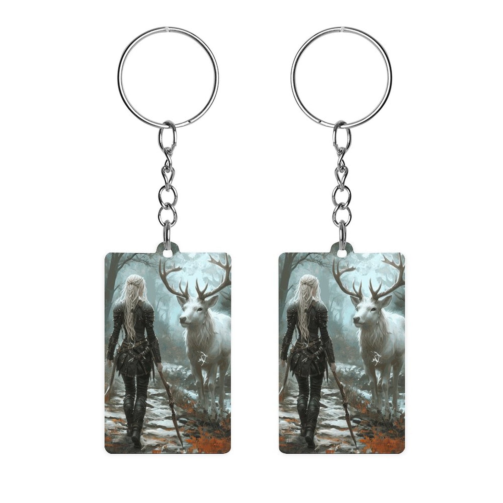 Fantasy Aelin and Stag Acrylic Keychain, Featuring ACOTAR and Aelin themes