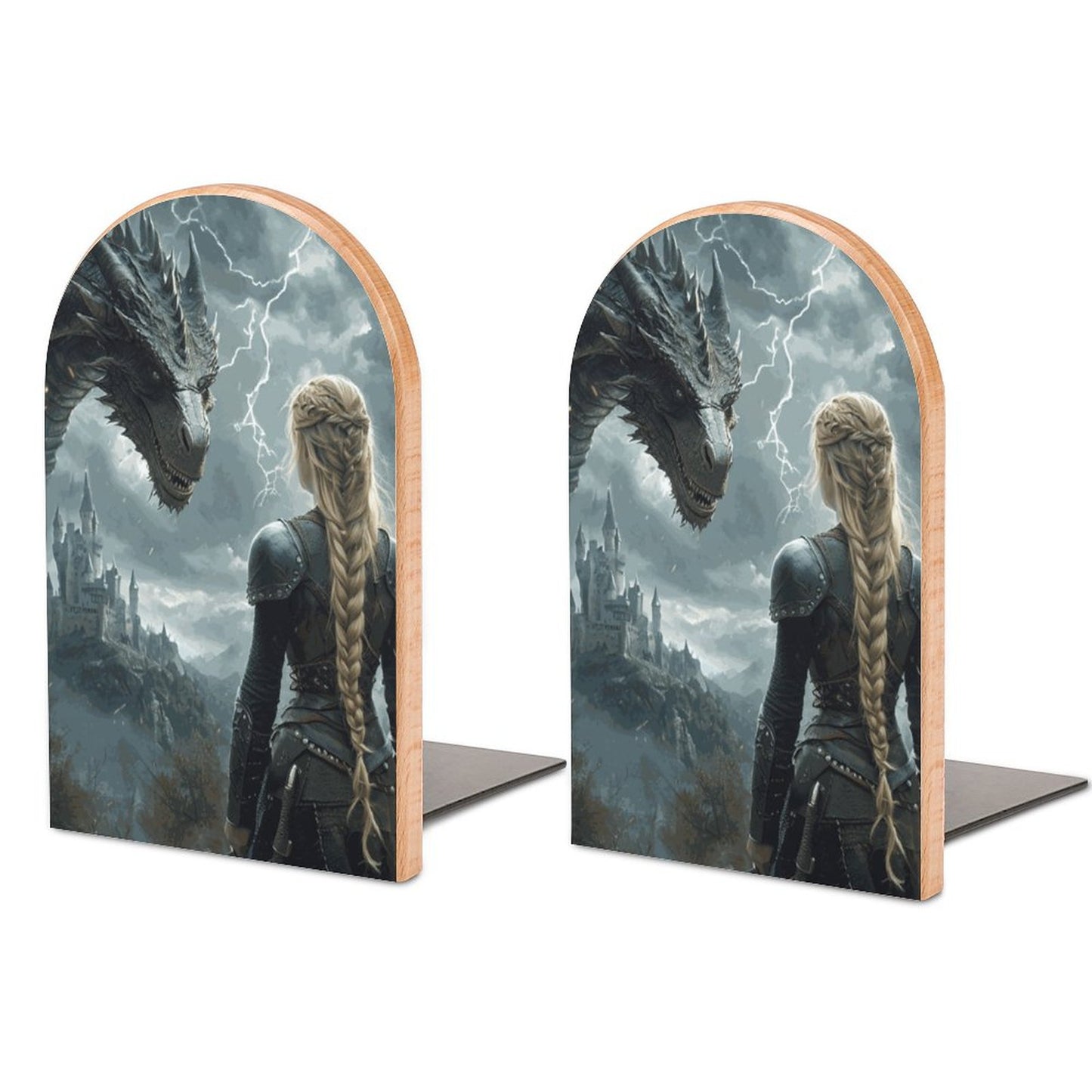 Fantasy Bookends Dragon Warrior Scene, Throne Glass Book Lover 