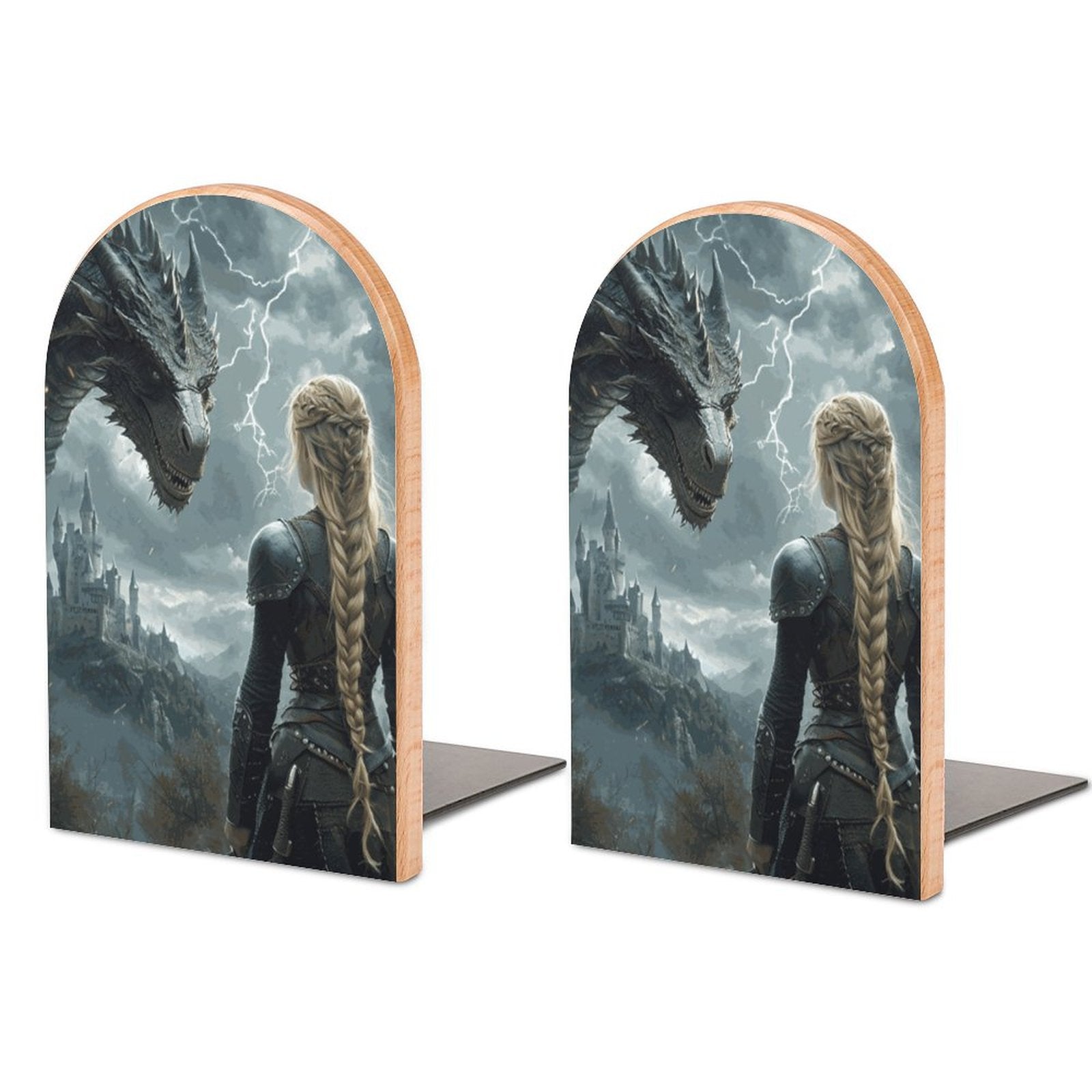 Fantasy Bookends Dragon Warrior Scene, Throne Glass Book Lover 