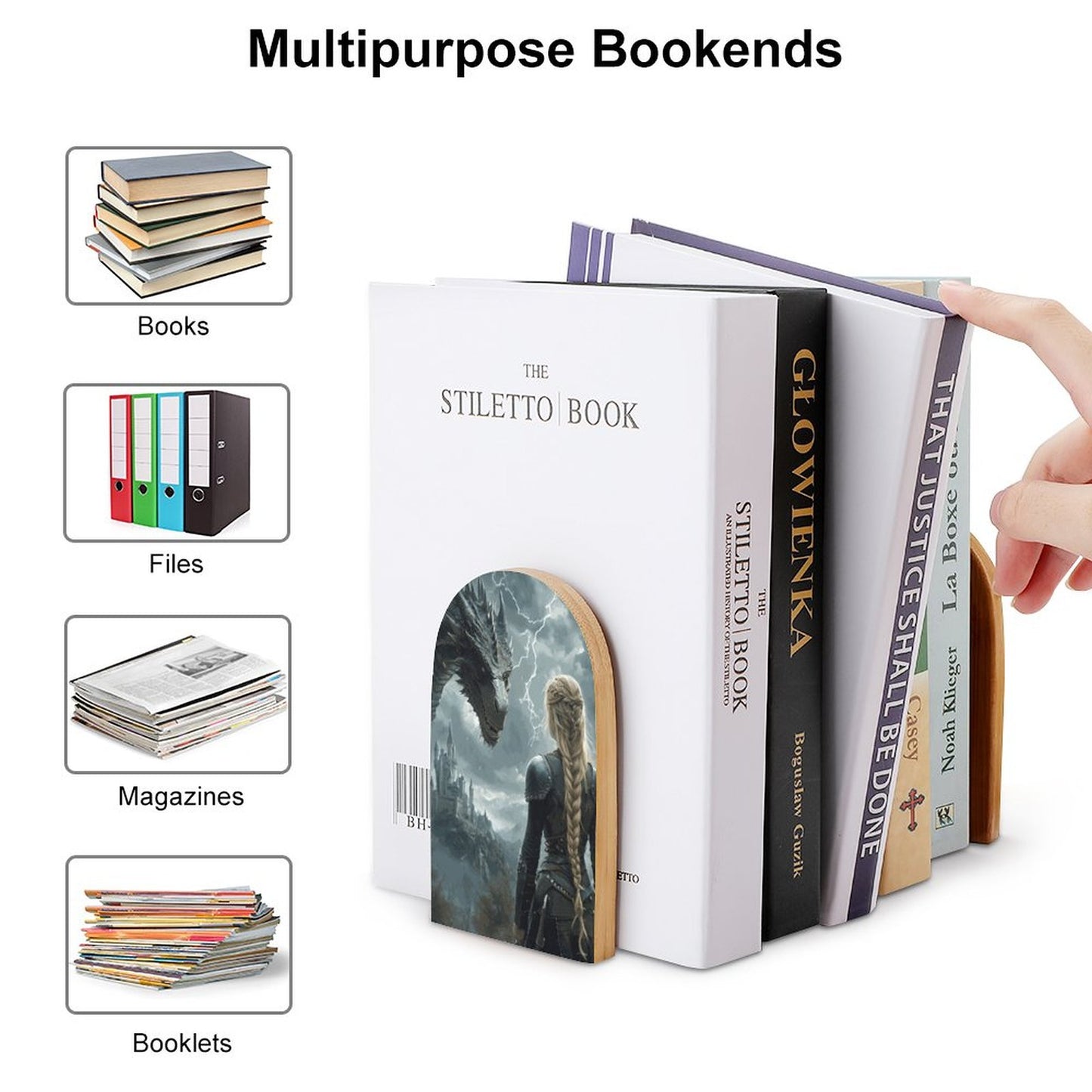 Fantasy Bookends Dragon Warrior Scene, Throne Glass Book Lover 