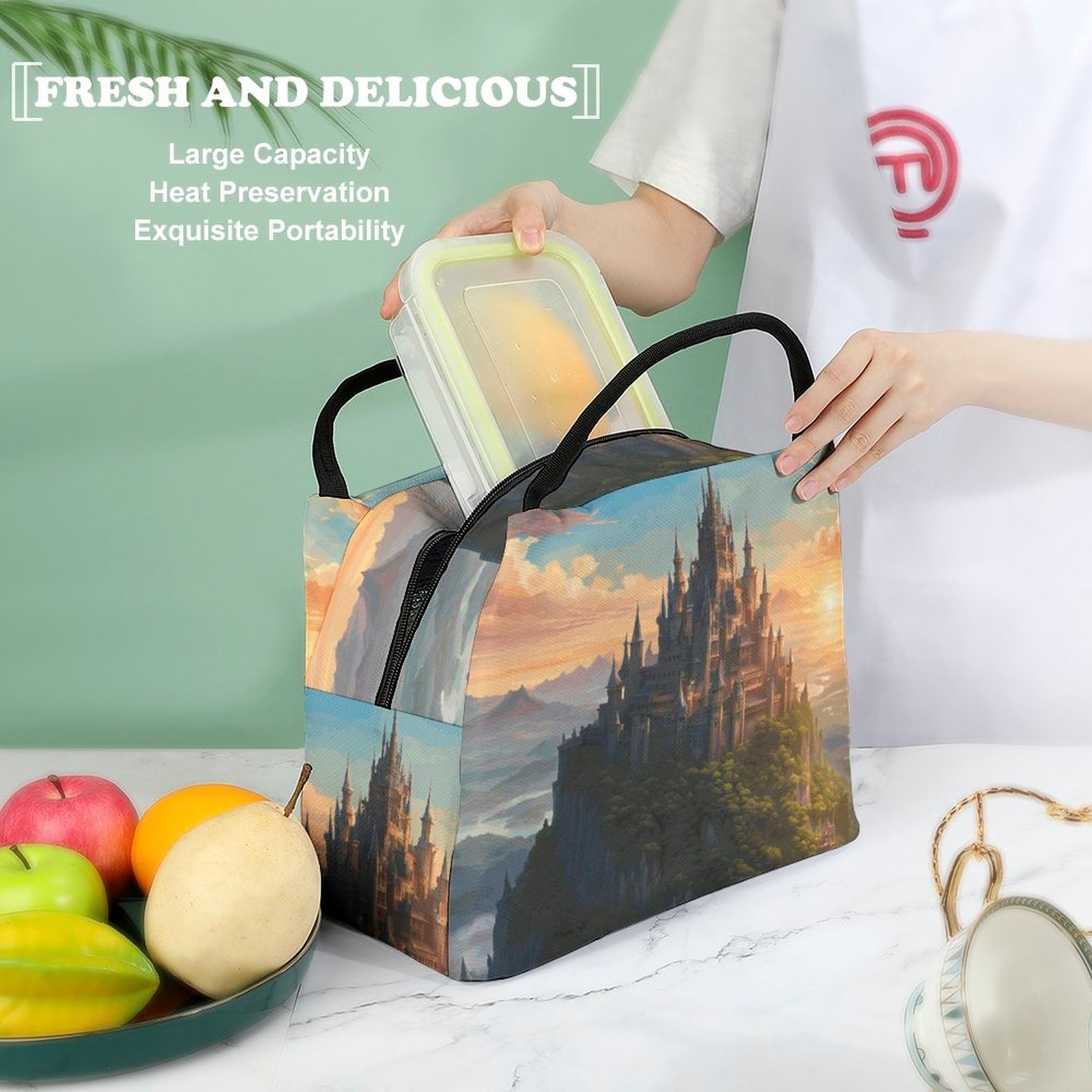 Fantasy Castle Lunch Bag, Gamer gift, Sephiroth, Age of sigmar, Dark Souls
