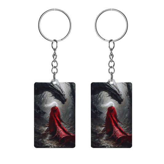 Fantasy Dragon and Aelin Acrylic Keychain, TOG, ACOTAR and Aelin themes