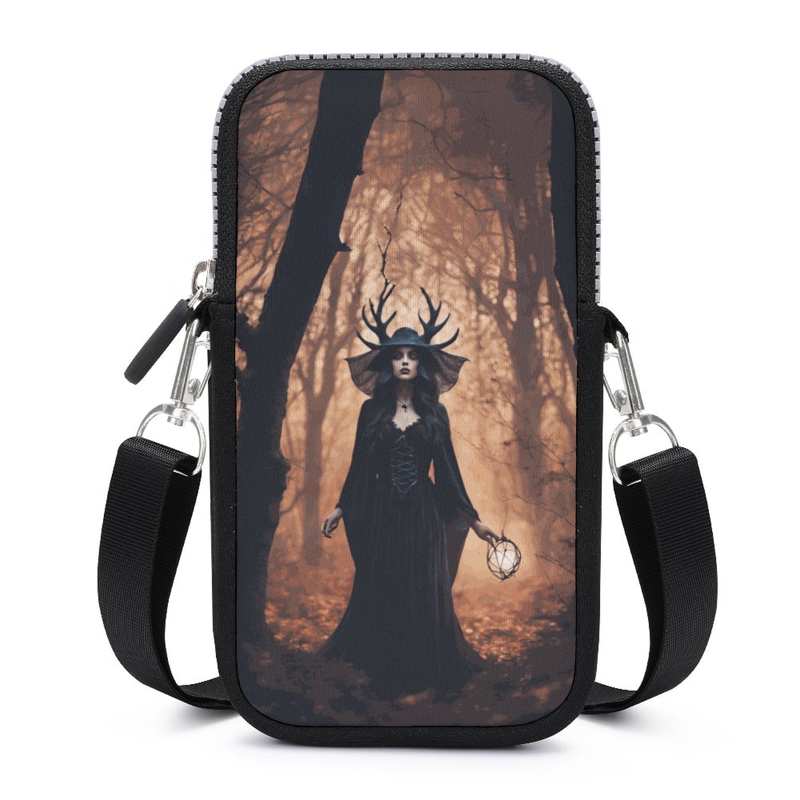 Forest Witch Cell Phone Crossbody Pouch, A Witchcore Accessory Phone Purse