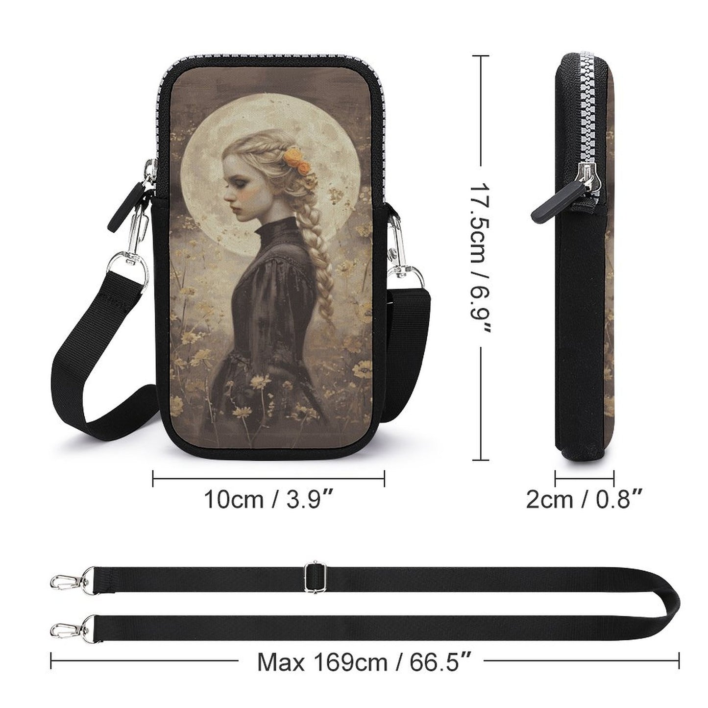 Goddess Freya Neoprene Cell Phone Crossbody Pouch: Norse Mythology