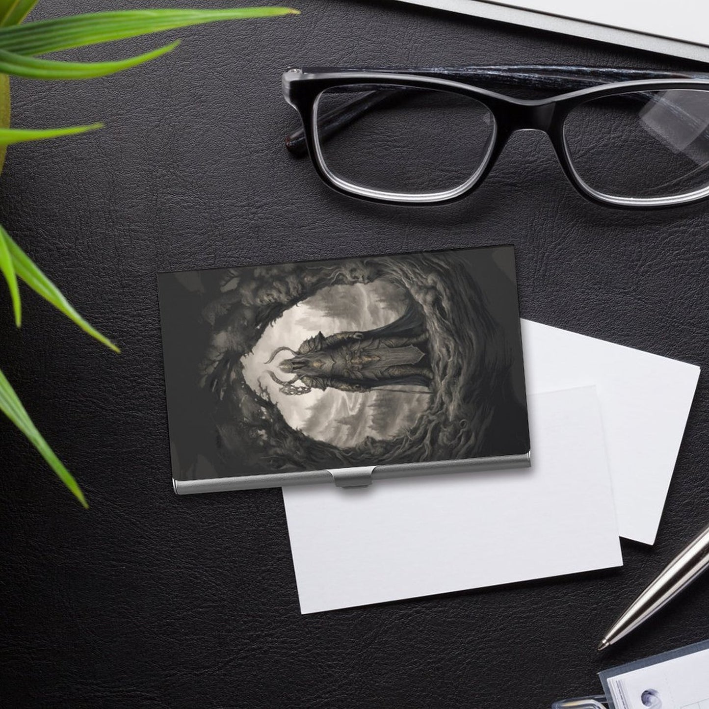 Gothic Warrior King Business Card Holder: Night Lord Gamer Gift