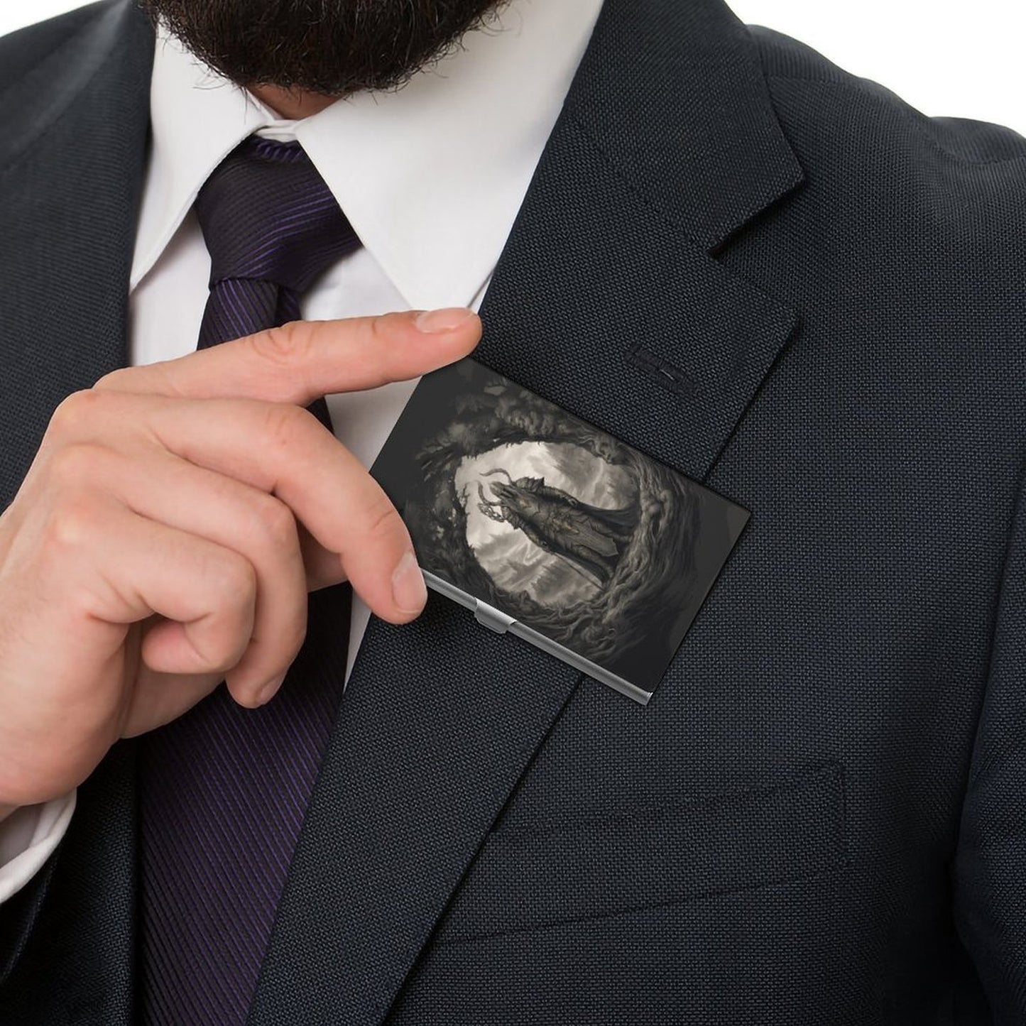 Gothic Warrior King Business Card Holder: Night Lord Gamer Gift