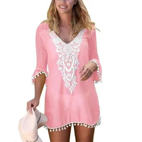 Beach Wear Lace Crochet Cover Up Dress - The Witchy Gypsy