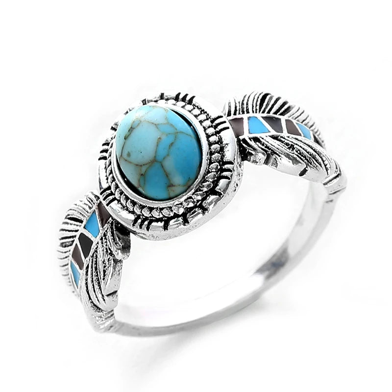 Turquoise Womens Ring 925 Silver Jewelry with Created Turquoise Ring - The Witchy Gypsy