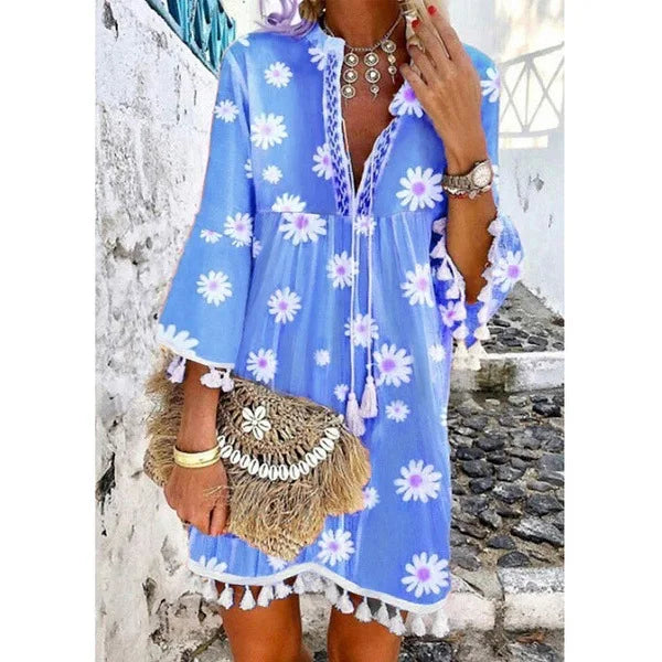 Vintage Tassel Mini Dress/Beach Cover