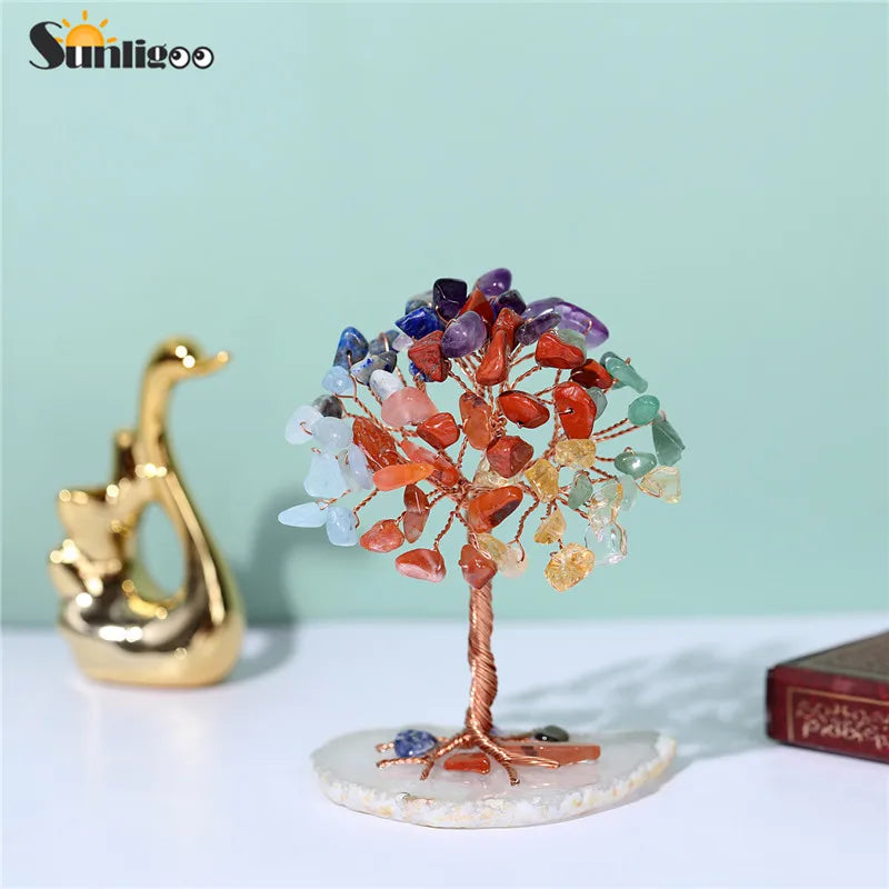 Mini Crystal Money Tree, Tree of Life, Copper Wire Tree, Reiki Chakra Feng Shui Tree