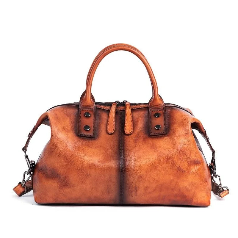 Bohemian Genuine Cowhide Leather Duffle Bag, Weekender Bag - The Witchy Gypsy