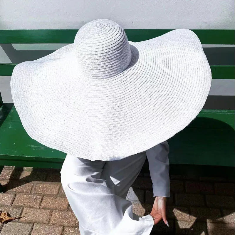 Large Wide Brim Sun Hats, Oversized Travel Straw Hat