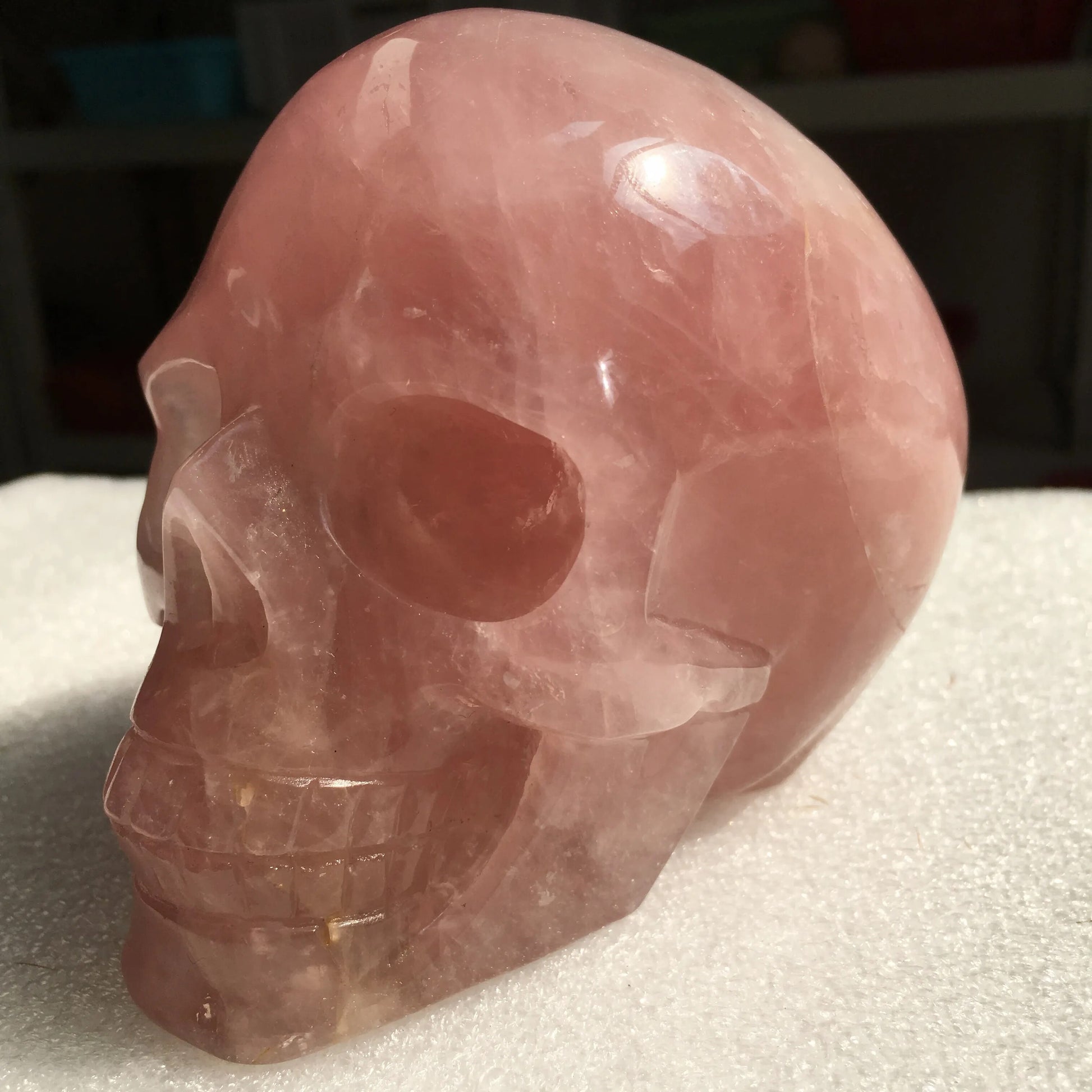Natural Rose Quartz Crystal Hand Carved Skull - The Witchy Gypsy